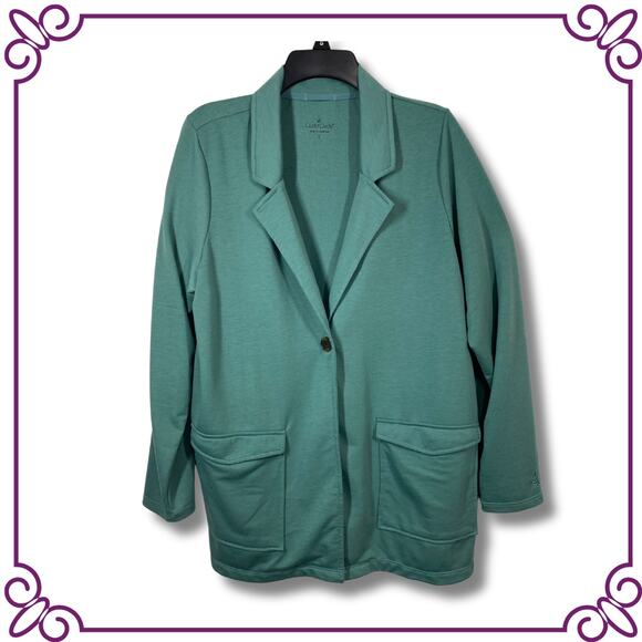 CuddlDuds Lightweight One Button Closure Comfort Sagebrush Cardigan Blazer Large - Picture 1 of 10